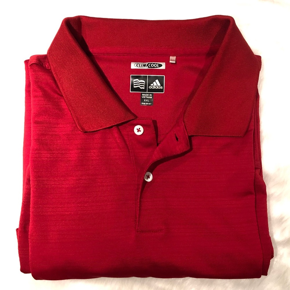 Red Adidas Clima Cool Long Sleeve Golf Shirt XXL